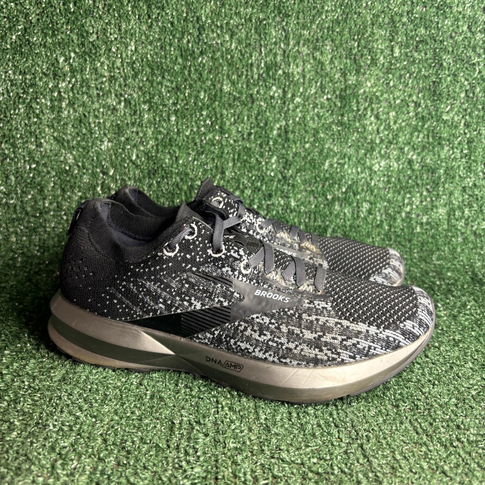 Brooks Levitate 3 DNA AMP Knit Athletic Running Sneaker Black Grey Womens Size 8